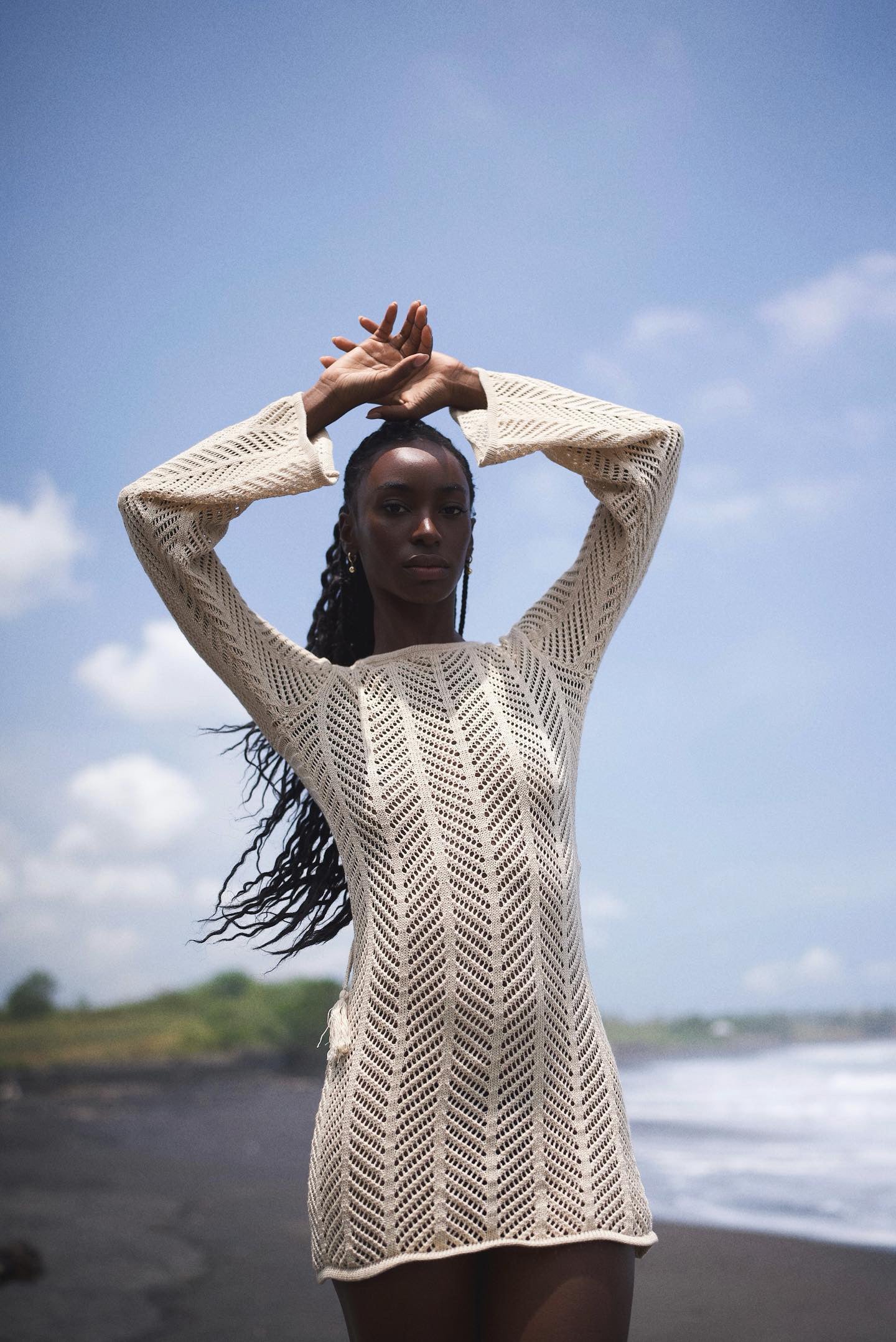 Sand Cecile chevron Knit Mini Dress