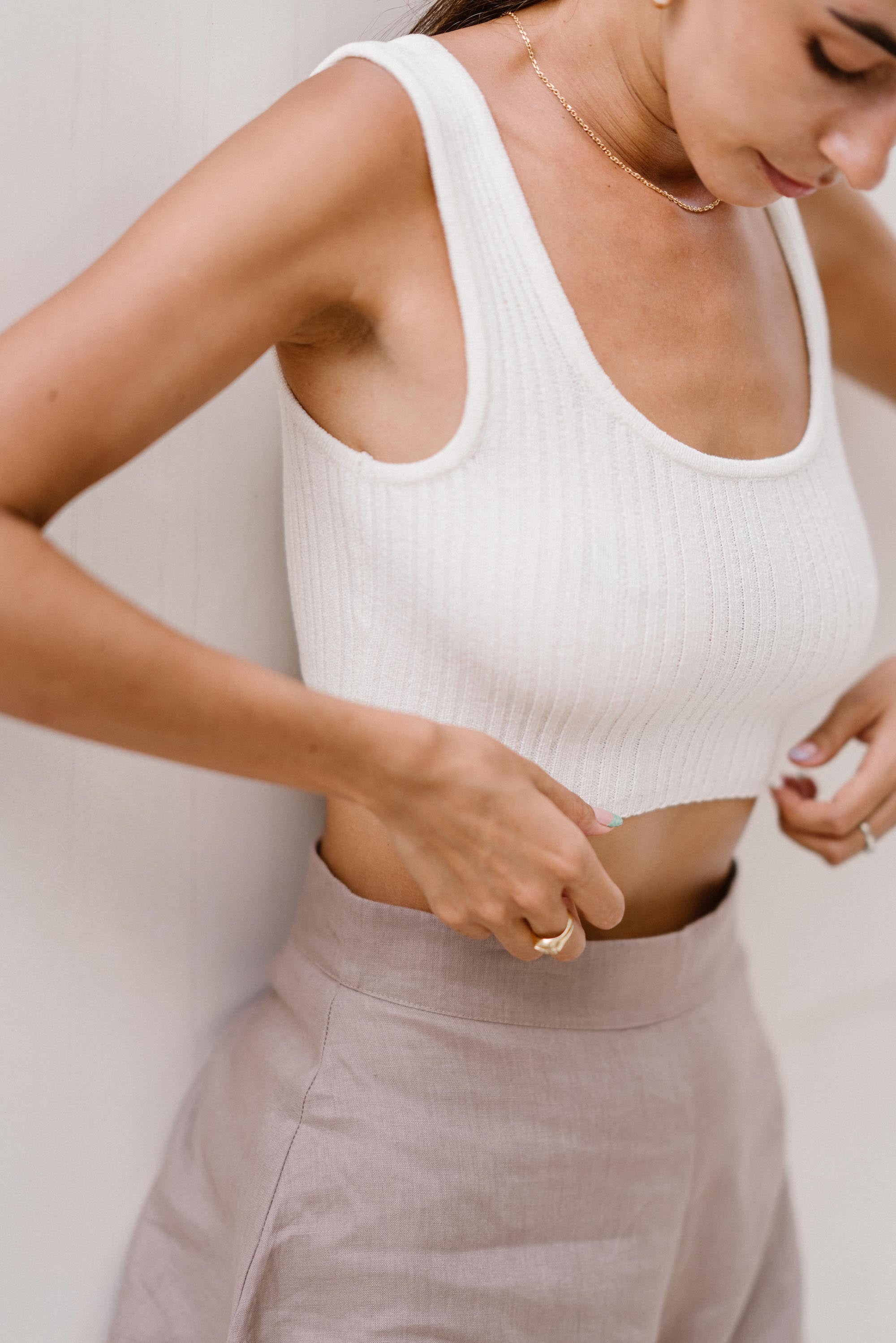 Basic Knit Ribbed Crop Top