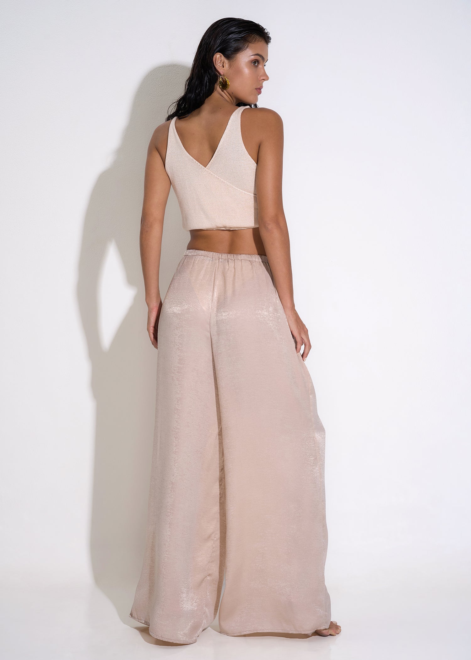 Golden Sand Luxe Palazzo Pants