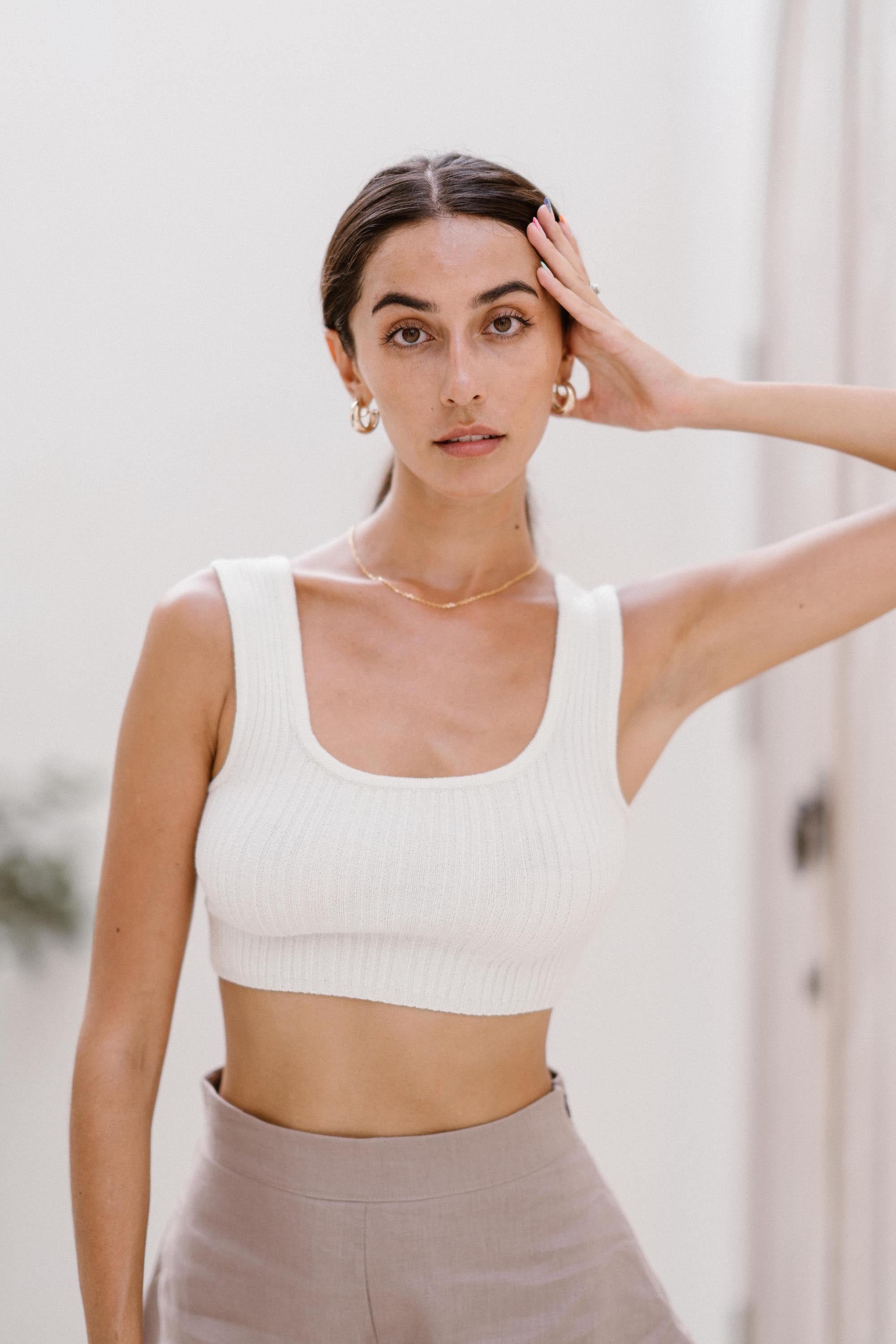 Basic Knit Ribbed Crop Top