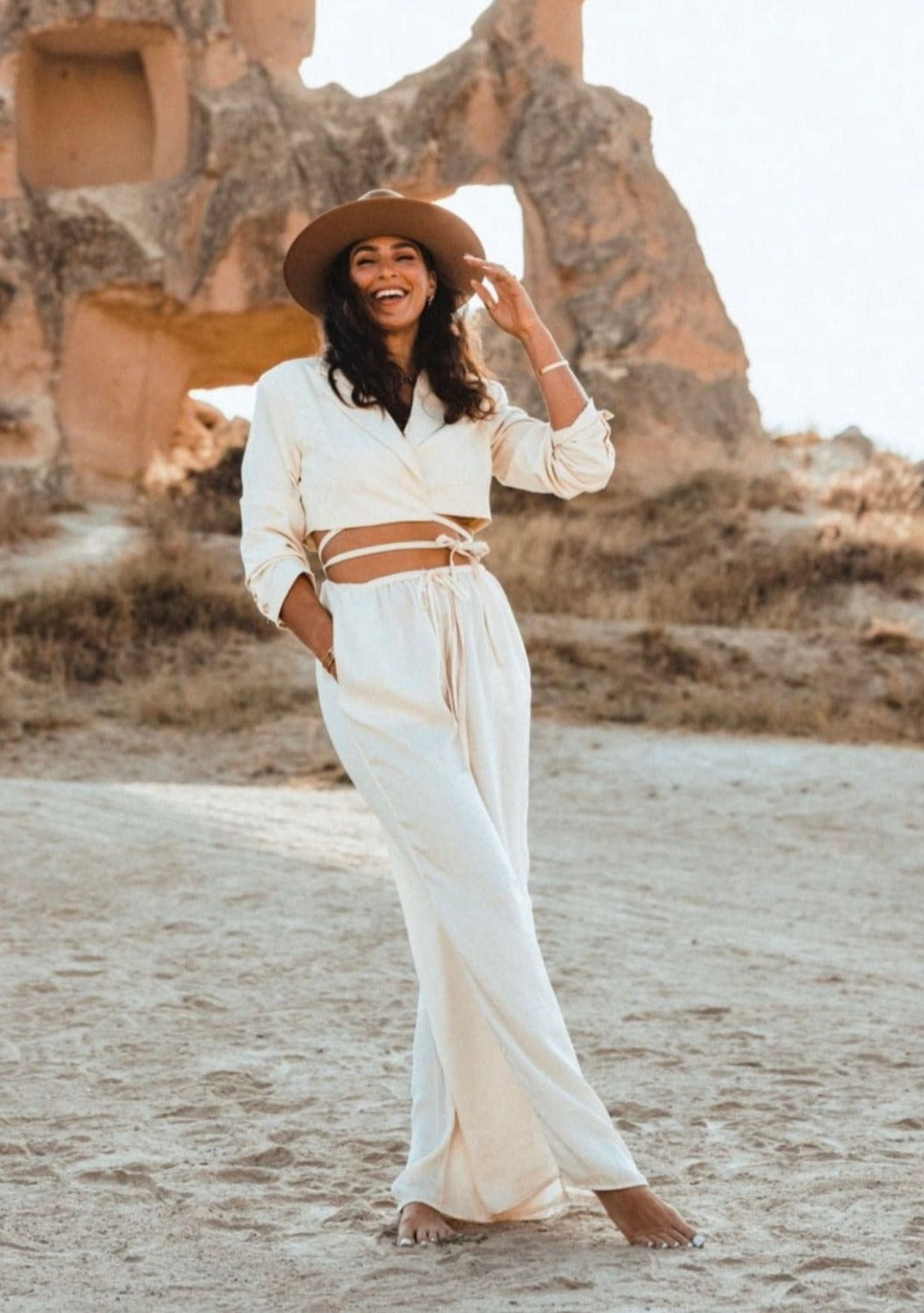 Cream Luxe Palazzo Pants